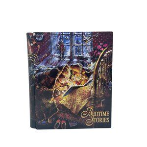 Bedtime Stories Hinged Tin Book Box Staci Stirwood VTG Style Decor 6" Storybook